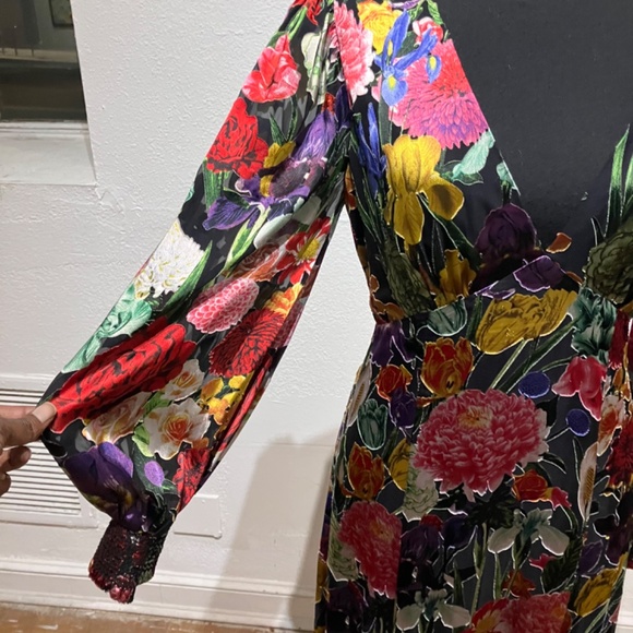 Alice & Olivia Tula Floral-print Devoré-Satin multi-color Tula burnout maxi - Picture 5 of 12